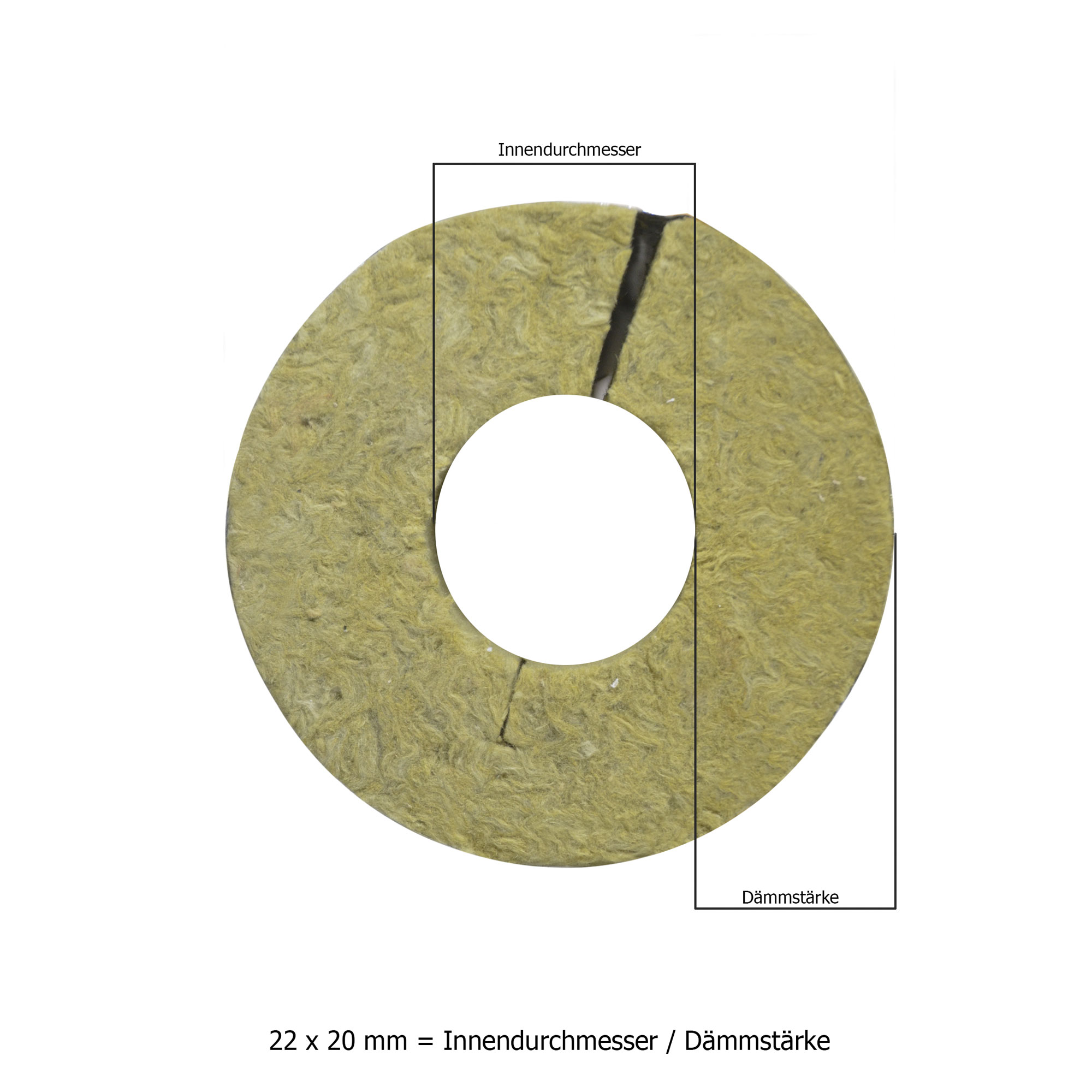 Steinwolle Rohrisolierung 15/20mm - 1m WLG 0,037 alukaschiert