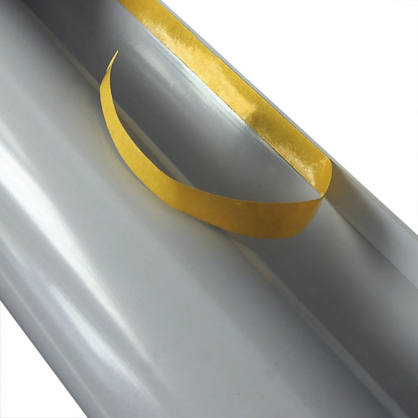 PVC Folienzuschnitt selbstklebend hellgrau für gedämmte Rohre
